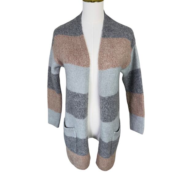 Knox Rose Striped Open Front Cardigan Sweater US Women's S - Picture 1 of 5